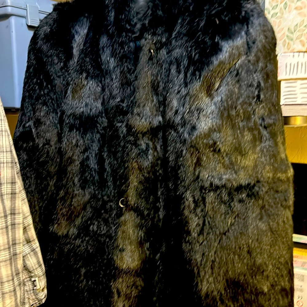 Vintage real rabbit fur coat